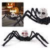 Halloween Ansiktsspindel Prydnad Ljudaktiverad Halloween Spindel Dekorationer Halloween Hårig Spindel Spökhus Rekvisita