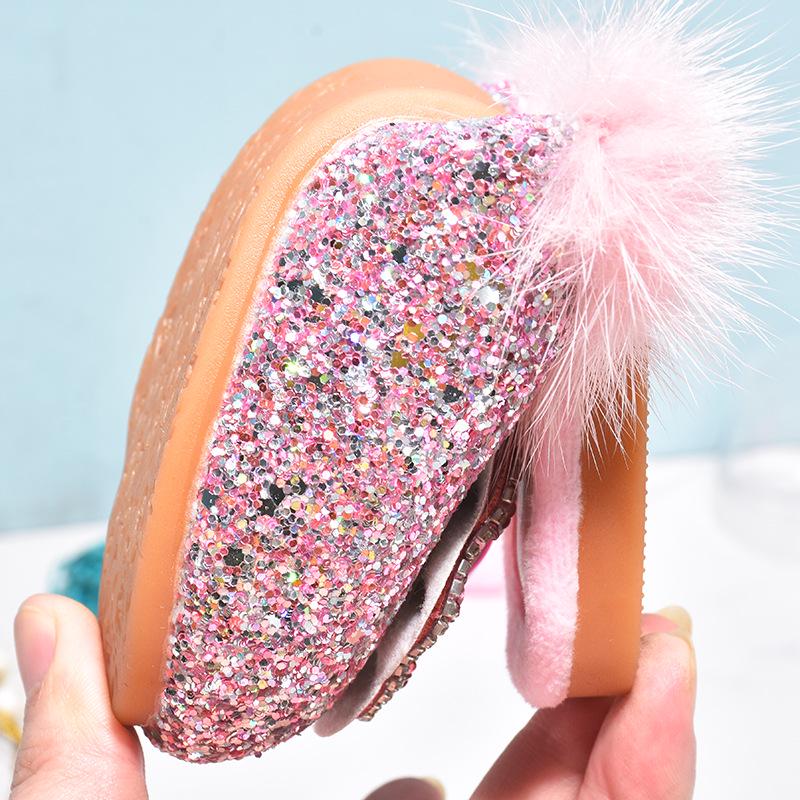 Pluszowe kapcie księżniczki Elsy dla dziewczynek - Urocze bawełniane kapcie z postaciami z kreskówek na jesień/zimę