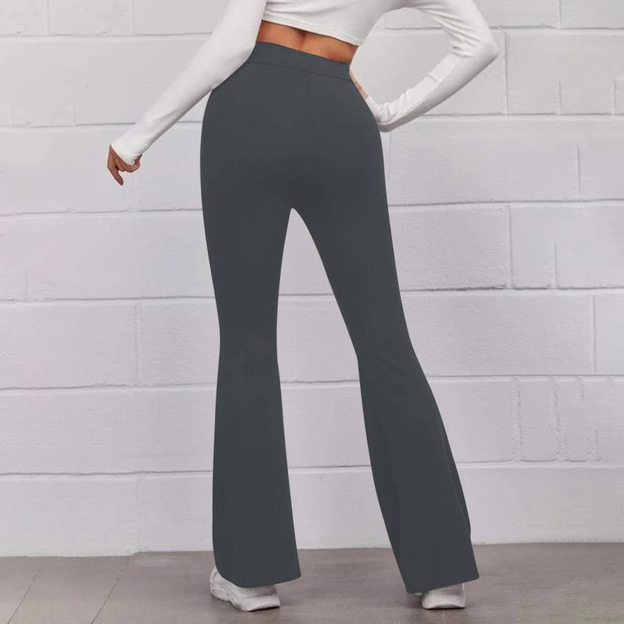 Women's Elastic Waist Solid Color Yoga Pants Athletic Running Casual Leggings