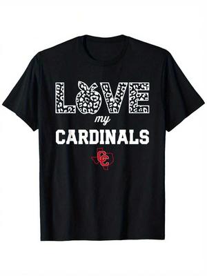 Columbus CaNAIinals Logo Ich Liebe Mein Team HS T-Shirt Unisex'S Cooles Entenmotiv Schwarz Lässig Rundhalsausschnitt Kurzarm Opa Vatertag T-Shirt