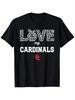 Columbus CaTIANinals Logo J'aime Mon Équipe HS T-shirt Unisexe Cool Canard Graphique Noir Décontracté Col Rond Manches Courtes Papy Fête des Pères T-shirt