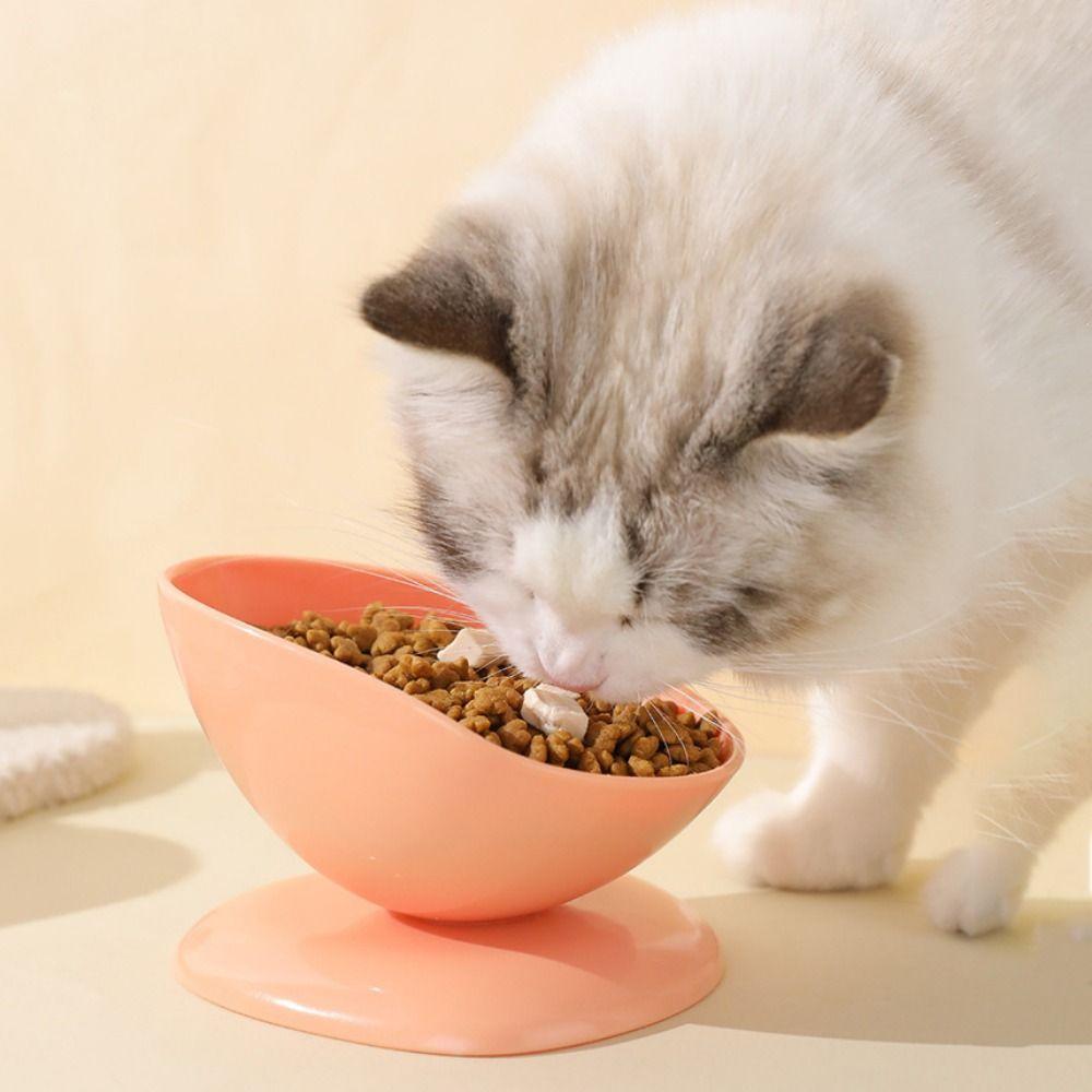

Teacup Shape High Foot Cat Bowl Non-slip Cat Water Bowl Tilted Cat Bowl For Cats Dogs