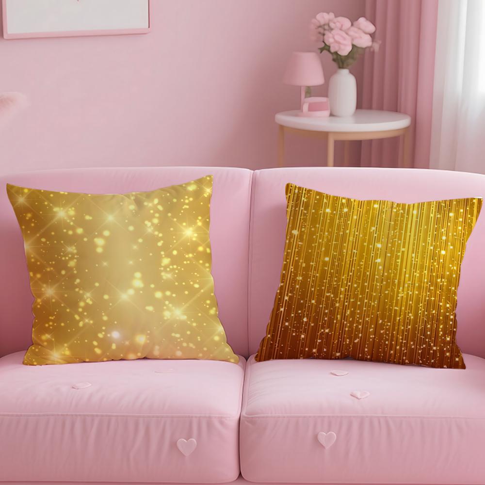 Golden fine light spots Cushion Cover Soft EasyWash Pillow Case Versatile for Couch Bed Travel and Office