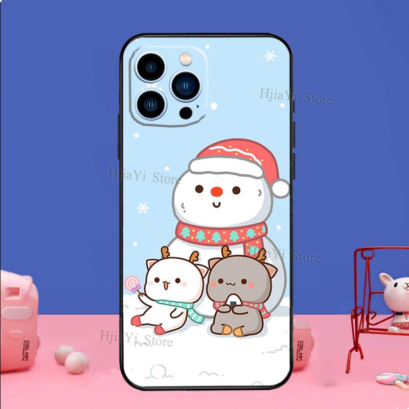 Peach And Goma Cat Case For iPhone 16 15 13 11 14 Pro Max 12 Mini Plus XR X XS Max Silicone Phone Cover