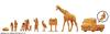 Kaiyodo ARTPLA Tourist and Giraffe Set, Unpainted and Unassembled Plastic Model Kit AP005
