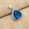 Blue Topaz Gemstone Handmade 925 Sterling Silver Jewelry Pendant For Wedding Gift