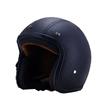 Vintage Black Leather 3/4 Open Face Motorcycle Chopper Bike Helmet PU Leather Motorbike Safety Gear for Men And Women