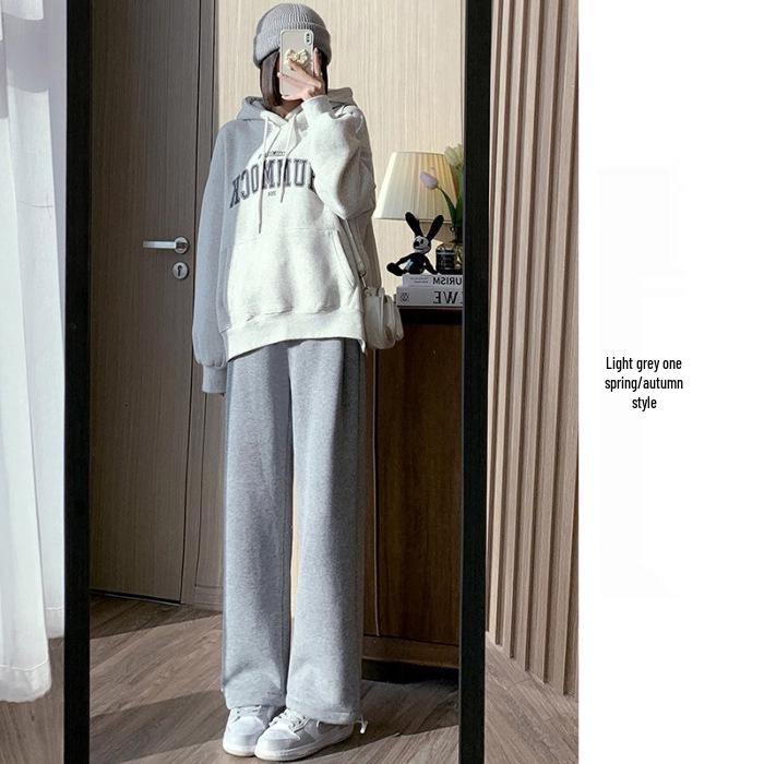 Maternity Lambswool Fleece-Lined Cotton Sweatpants | Autumn/Winter Loose Fit | Cuffed & Wide Leg Styles