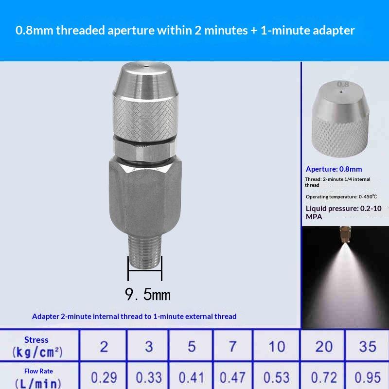0.6 0.8 1.0 1.2 1.5 2.0Mm Hole Stainless Steel Nozzle Adjustable Steam Volume For Fog Cannon Machine 1/8' 1/4' 3/8' 1/2'