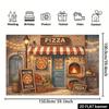 2D Pizzeria Backdrop Vintage Pizza Shop Photography Background
