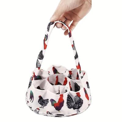 Boyalı Tuval Yumurta Toplama Tutucu Çantaları Çok Amaçlı Dayanıklı Yumurta Çantası Çiftlikten Taze Yumurtalar İçin