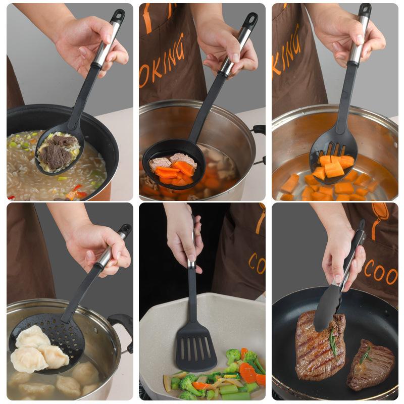 Nylon Kitchenware 19 Piece Household Cooking Spatula and Spoon Set Kitchen Cookware Baking Tools Set