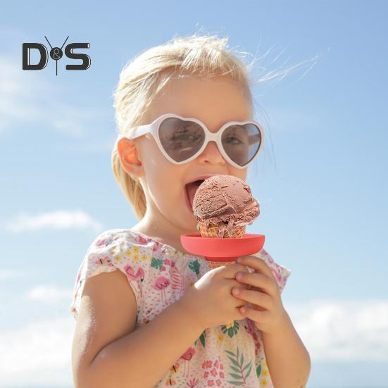 4Pcs Kids Popsicle Holders with Drip Catcher Ice Cream Stand with Dual Functional Design Easy To Clean Silicone Holder for Summer And Birthday Parties