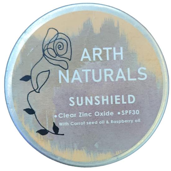

ARTH NATURALS | SUNSHIELD SPF-30 | ALL NATURALS | PLANT DERIVED ZZINC OXIDE | BEST FOR SUMMERS | 100-gm