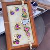 Color Diamond-set Irregular Special-shaped Watch Necklace Ring Earrings Four-piece Set Gift Watch
