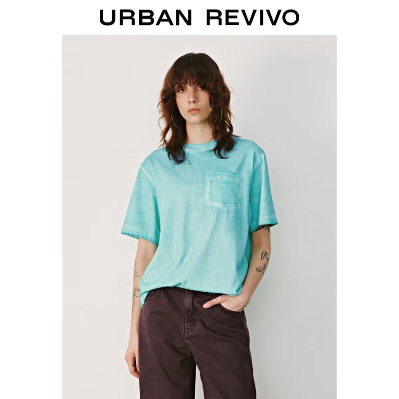 UR 2025 Spring Washed Loose Fit Round Neck Short Sleeve T-Shirt M