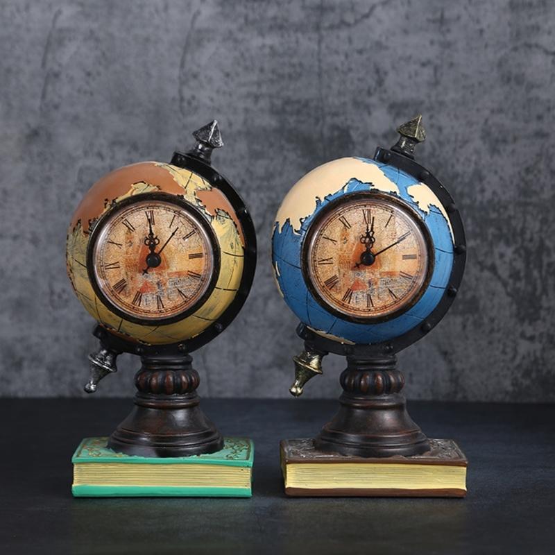 Stylish Book Inspired Clock Decor Resin Globe Ornament Perfect for Home Office Christmas Gifts