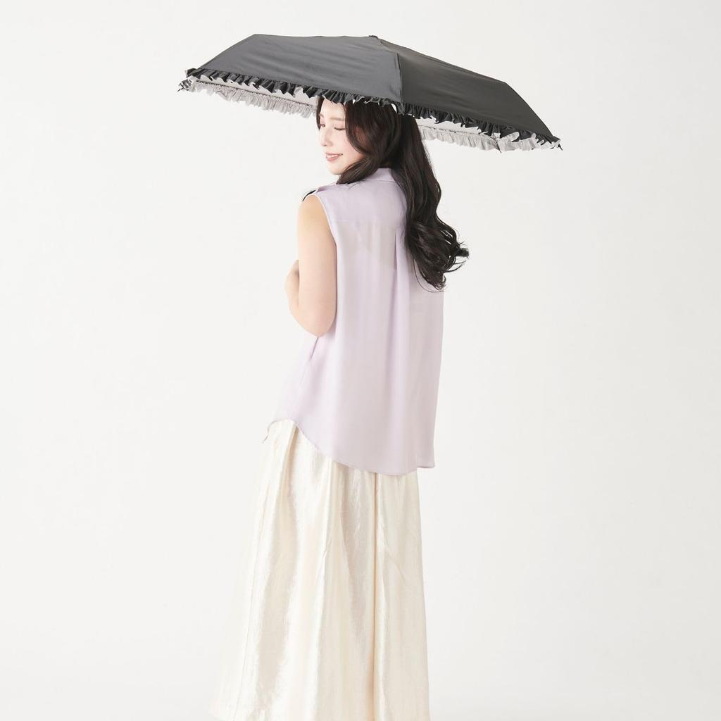 Moonbat Esta Folding Large Light UV Rain or Black Parasol, Umbrella, Size, First-Class Blocking, Protection, Shine, Frilled, 31-230-30216,