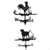2Pcs Rooster Weathervane Fence Mount Weather Vane Yard Scene 30''