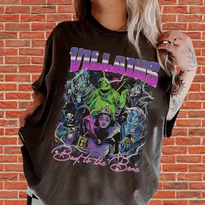 Vintage Disney Villains Bad To The Bone Shirt | Maleficent Ursula Evil Queen Cruella Bad Witches Club Shirt | Unisex Adult Kids Shirt R949