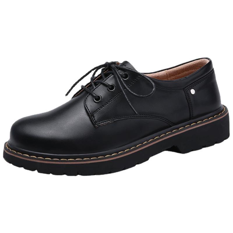 Black Professional Single Shoes Women's Spring and Autumn Wind Small Leather Shoes Female Students Versatile Soft Girl Flat Bottom