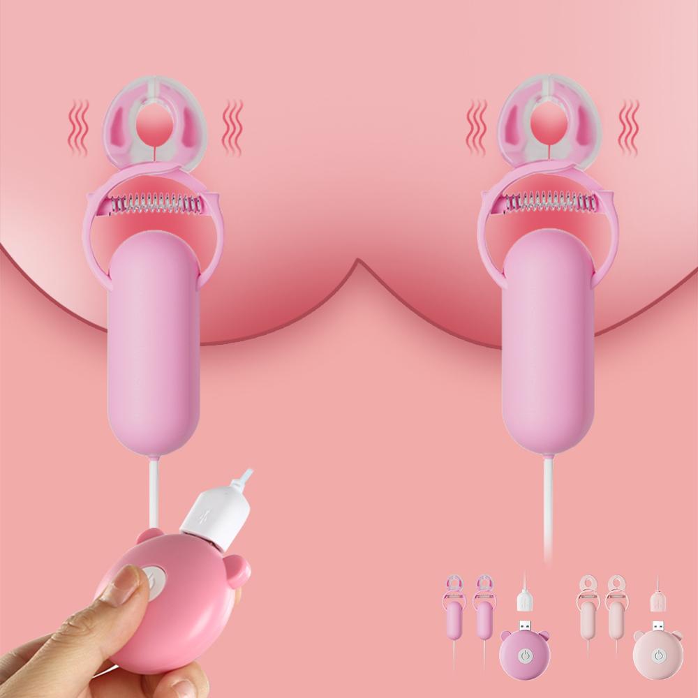 10 Frekvens Brystklemmer Vibrerende Brystklemmer Brystvortestimulator Kablede Vibratorer Egg Sexleketøy for Kvinner Par Moro