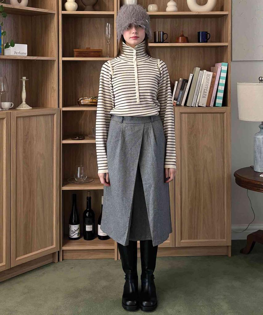 Delaidy Grace Wool Skirt (Gray)