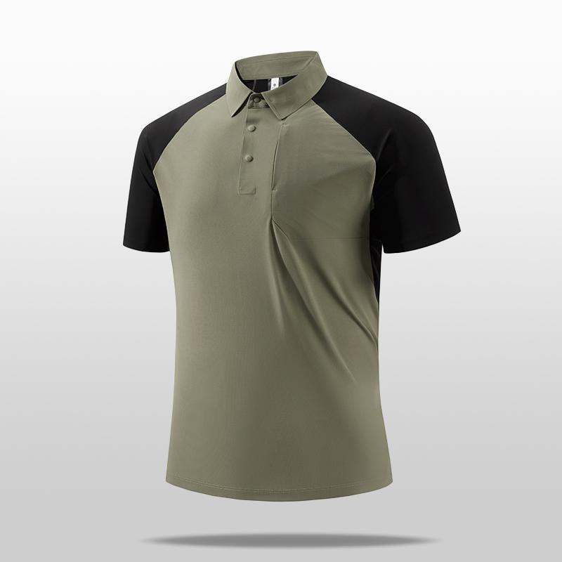 

Short-sleeved Men s POLO Shirt With Lapel T-shirt, Quick-drying, Cool And Traceless Solid Color 2XL зелёный