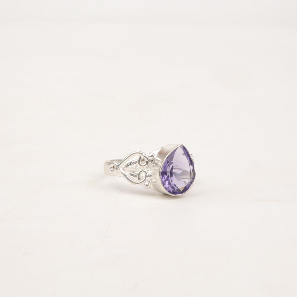 Natural Iolite Gemstone 925 Sterling Silver Jewelry Handmade Designer Boho Ring RR-46-10