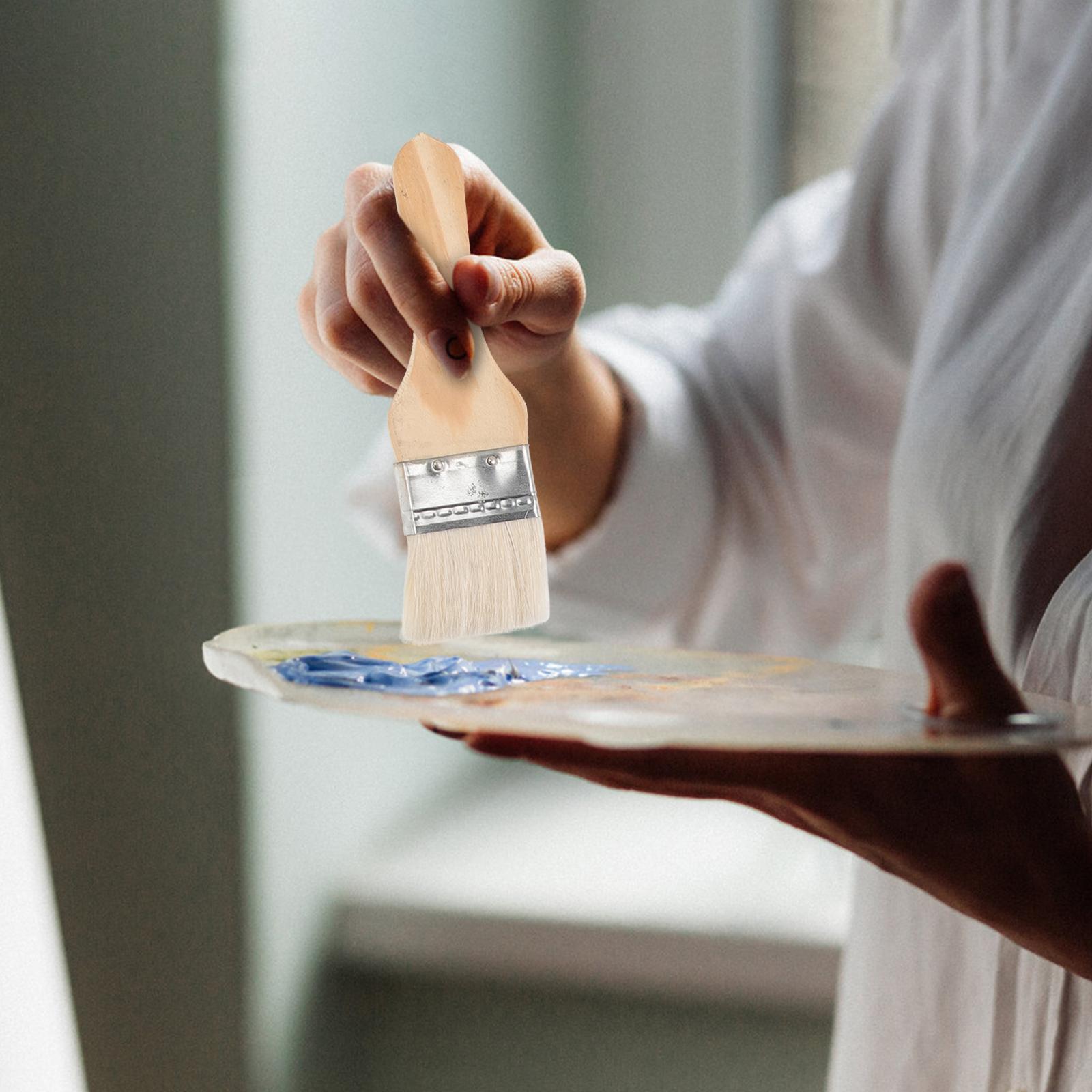 

8 Pcs Chips Wood Handle Paint Brush Oily Wall Painting Tool Nylon Door Stands for