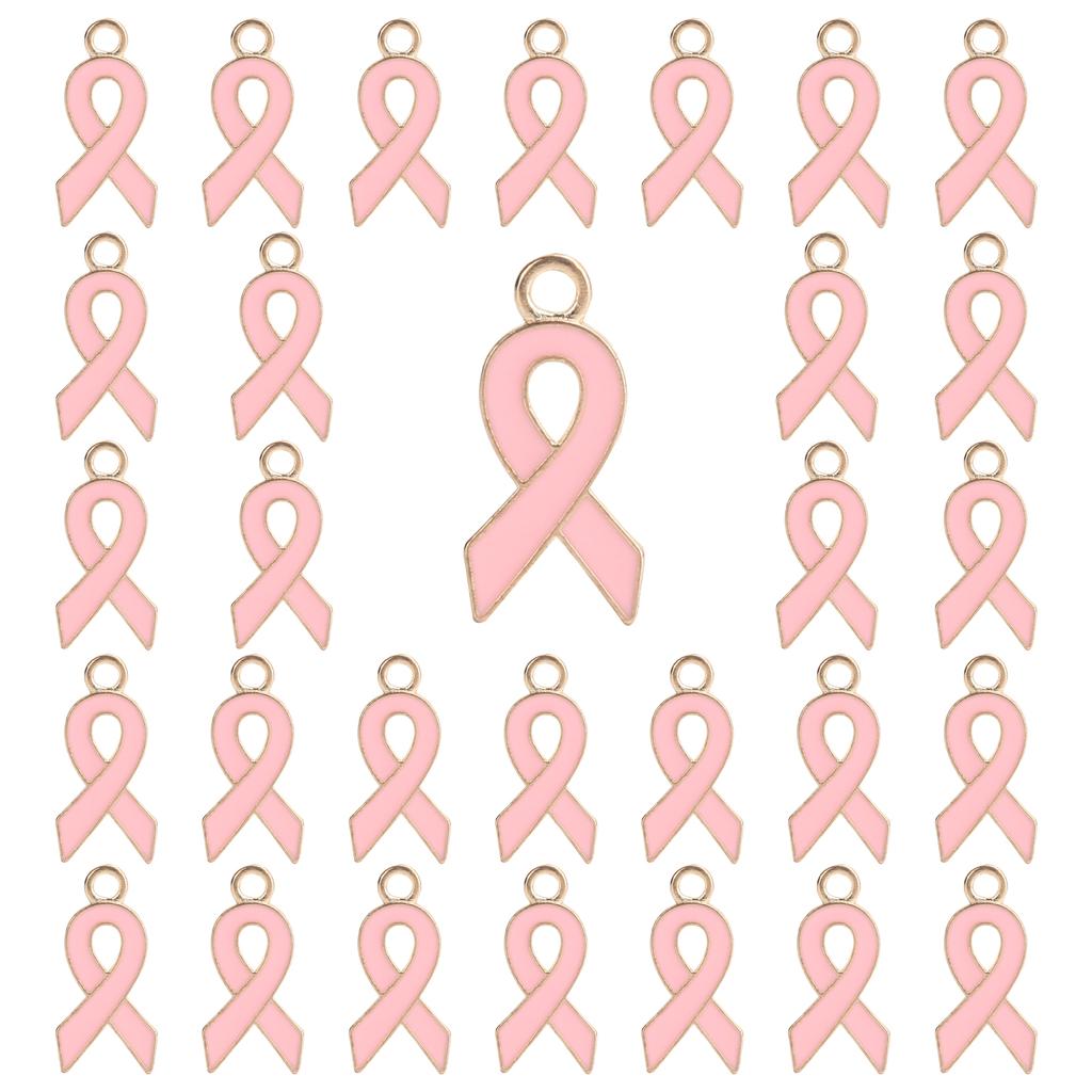 30pcs Ribbon Pendant Jewelry Making DIY Accessories for Necklace Bracelet Key Chain Pink