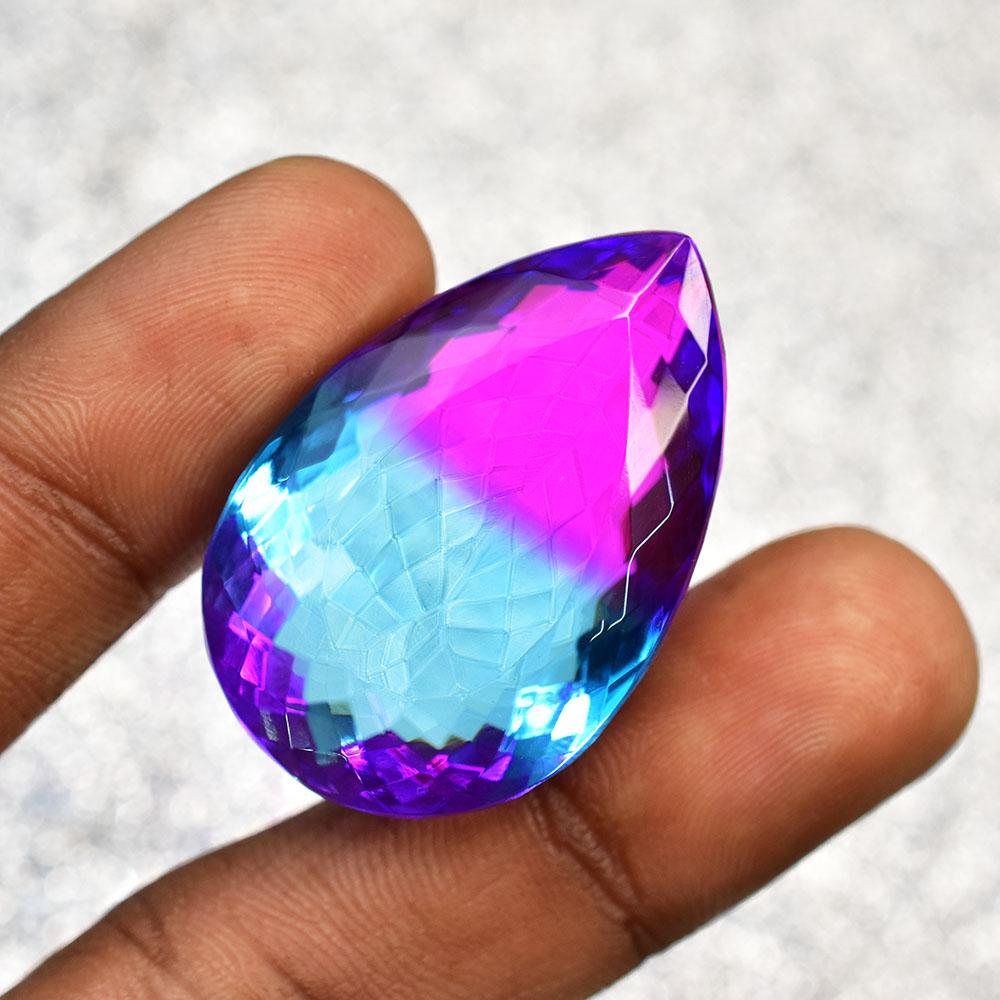 Certified Natural Bi-Color Tourmaline 86.1 Ct Pear Fabulous Loose Gemstone