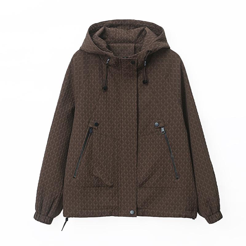 Women's Hooded Short Jacket - Spring/Autumn 2024: Stylish, Loose Casual Fit for Middle-Aged and Petite Fashion.