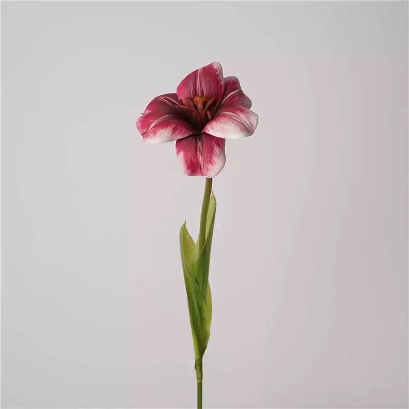 

3Pcs Pink Tulips Artificial Flowers Decor Pu White Artificial Brownie Tulips Fake Flower Arrangement for Wedding Home 3PCs