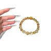Women's Natural Yellow Tower Crystal Bracelet: Wenwan Style with Golden Tiger's Eye & Golden Rutilated Quartz