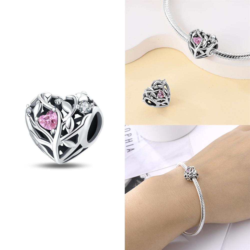 

Copper Purple Retro Heart Shape Lotus Classic Angel Pattern Charms Beads Fit 3Mm Original Bracelet Diy Jewelry Gift