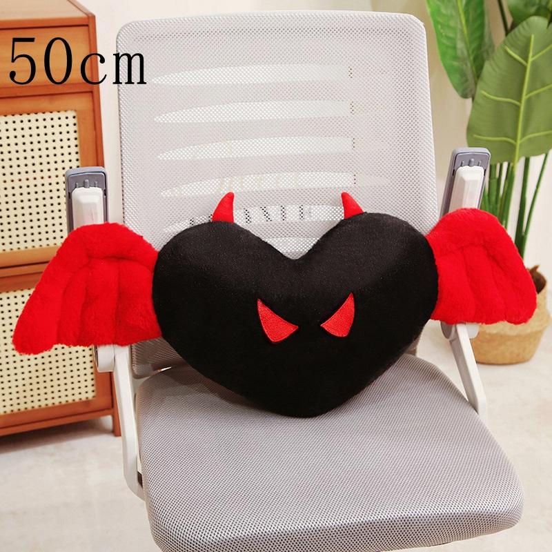 

Lovely Plush Angel Heart Pillow Toy For Girlfriend Kids Festival Gift Soft Plush Stuffed Red Love Demon Heart Shape Pillow Toys