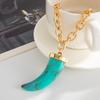 Punk Western Cowboy Stijl Ketting Etnische Stijl Koeienhoorns Ketting Mannen