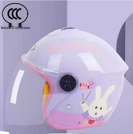 Dinosaur Cartoon Children's Electric Car Helmet - Four Seasons Safety, Thickened for Girls and Boys