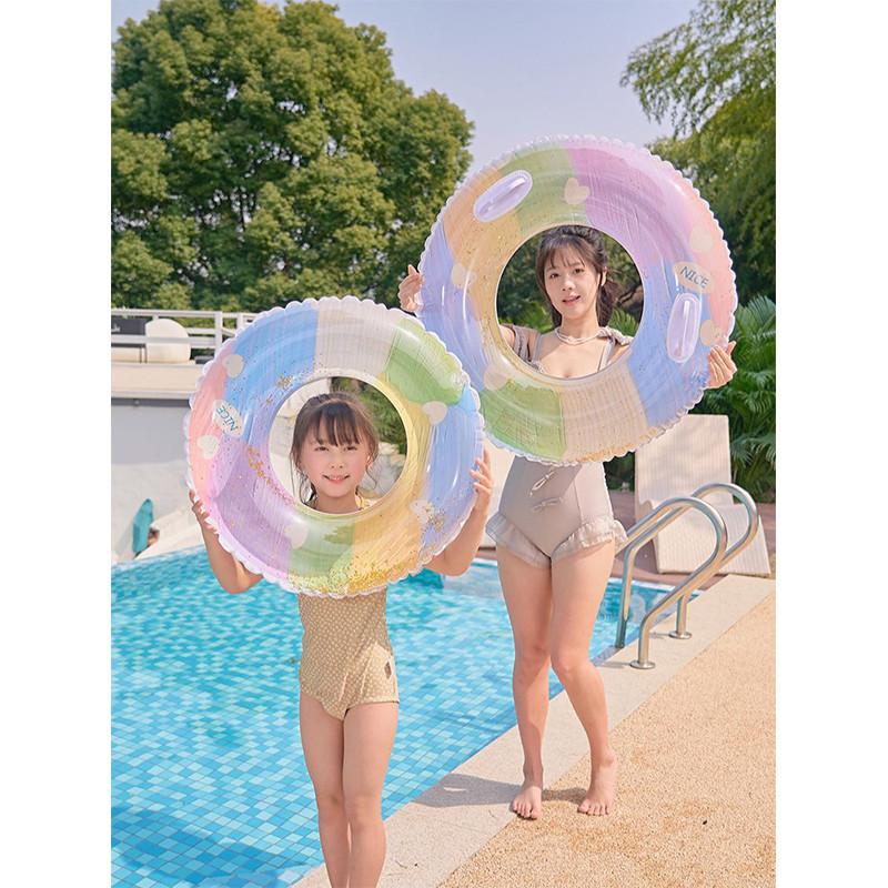 New Shiny Fashion Oil Painting Swim Ring For Kids And Adults Wholesale Water Sports Equipment
