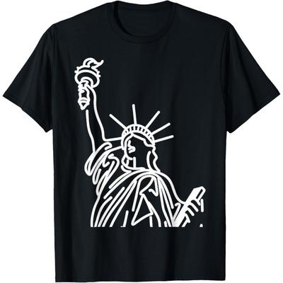 Statue of Liberty Minimalist Line Drawing T-Shirt