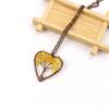 Retro Handmade Wire-Wrapped Natural Stone Crystal Heart Tree of Life Necklace (N142)