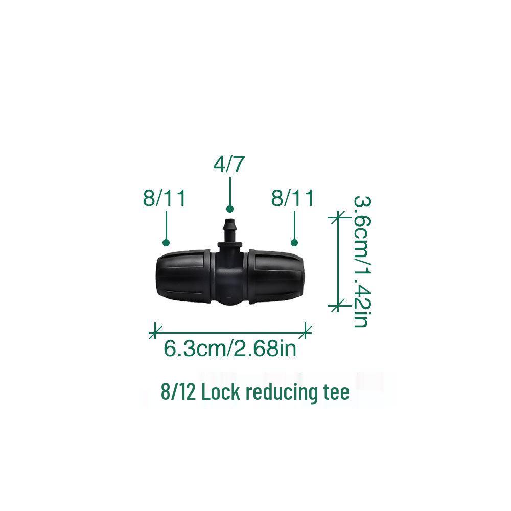 8/12 Irrigation Soft Hose Double Lock 47 Turn Six-Way Garden Watering Connector