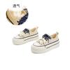 Double shoelace canvas shoes women's 2025 spring new versatile thick baseplate shoes women's comfortable casual single shoes sports women's shoes