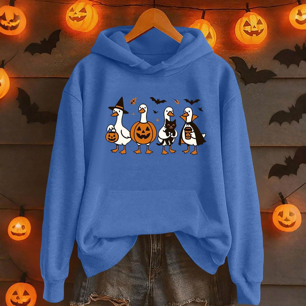 Dámská móda Ležérní svetr s kapucí s dlouhým rukávem a kulatým výstřihem s kapucí a kapsami