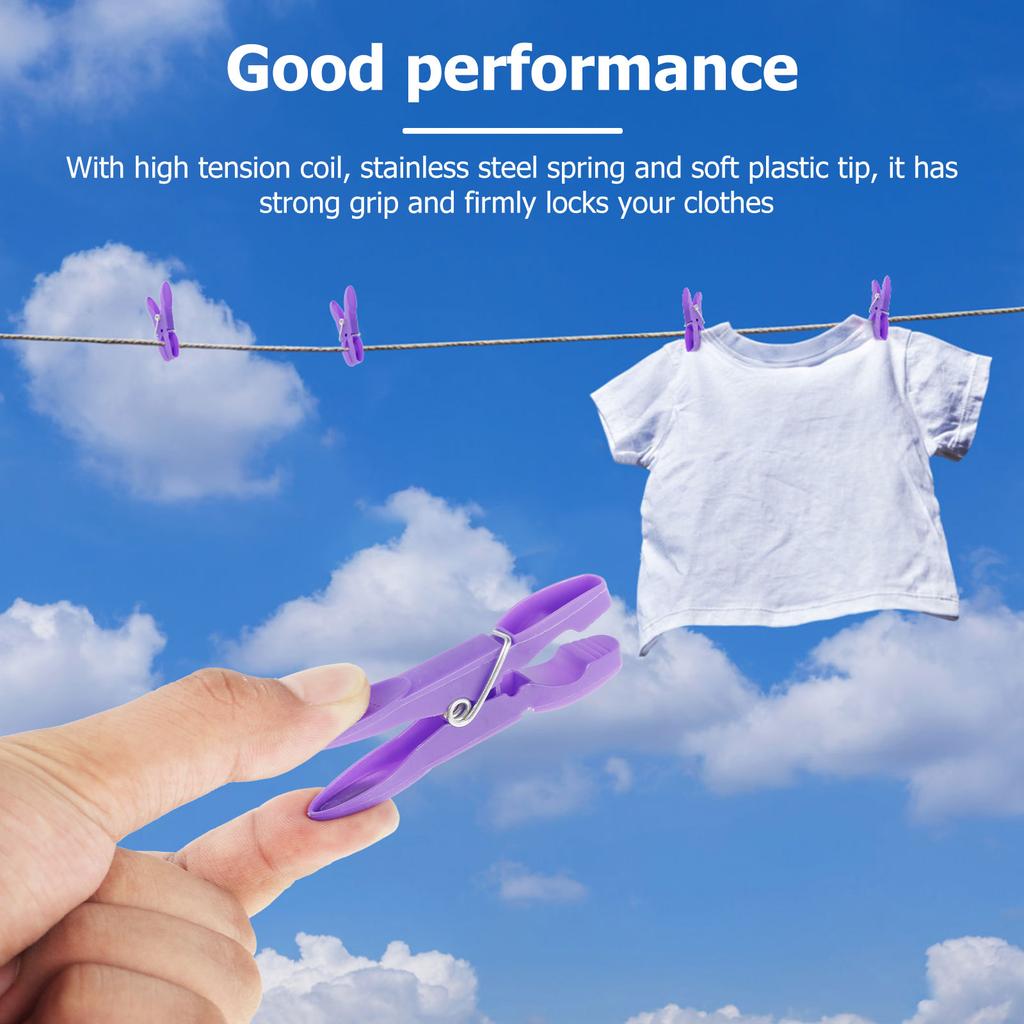 24/48pcs Clothes Pegs Plastic Color Clothes Clips Multi-purpose Washing Line Strong Windproof Washing Clips Home Laundry Pegs