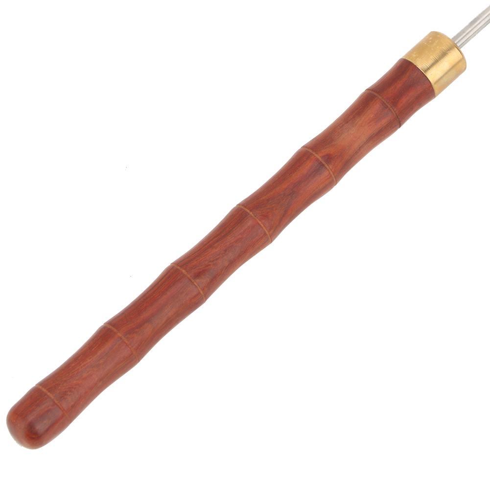 Sandalwood Handle Brass Head Leather DIY Craft Edge Dye Roller Oil Pen Belt Finisher (Red)