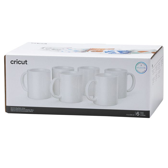 Mug en céramique - cricut - 12oz - 6 pièces - blanc - mixte - adulte