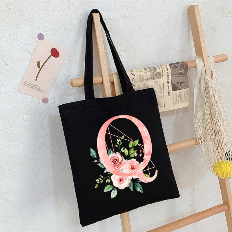 Alphabet Letter A-Z Printed Shoulder Bag Female Casual Student Crossbody Bag Large Capacity