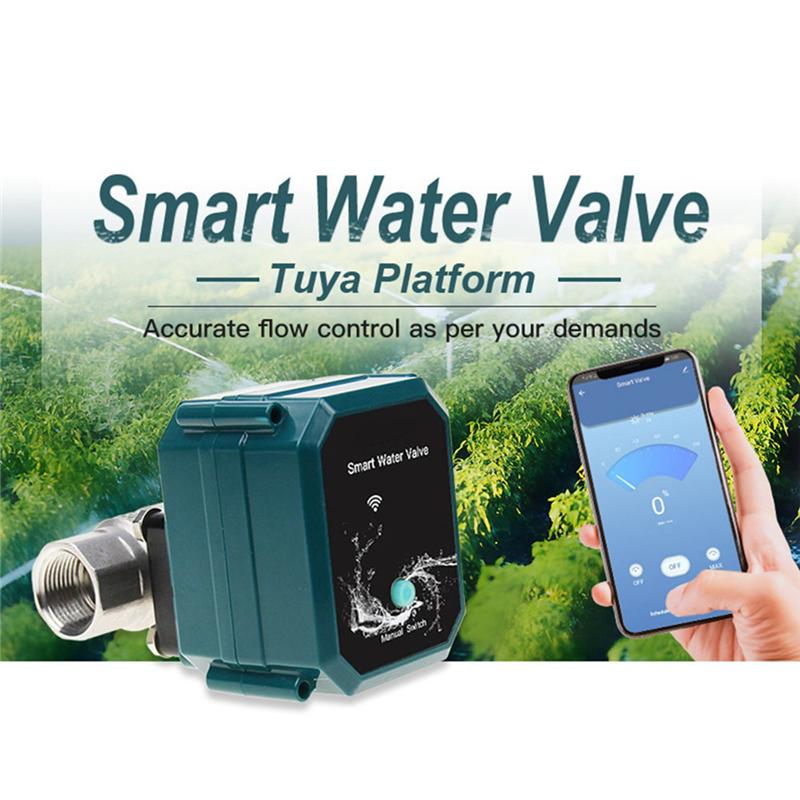

ABGR-Tuya Smart Zigbee Electric Motorized Ball Water Valve Stainless Steel Garden Irrigation Remote Control For Alexa As Shown DN15